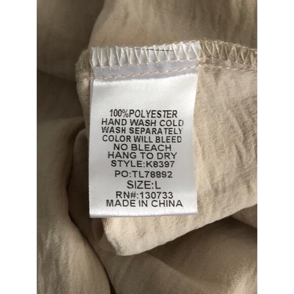 Umgee Ruffle Top Women's Large Tie Front Cream - Picture 7 of 7